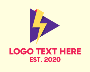 Lightning Bolt - Thunder Streaming Application logo design