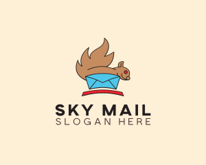 Squirrel Envelope Mail logo design