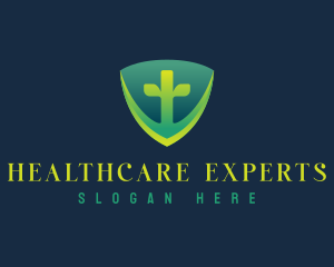 Medical Cross Shield logo design