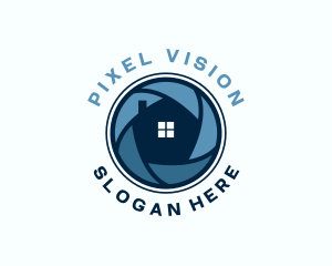 House Security Camera Lens logo design