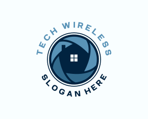 Wireless - House Security Camera Lens logo design