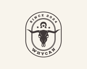 Western Skull Horn Ranch Logo
