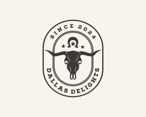 Western Skull Horn Ranch logo design