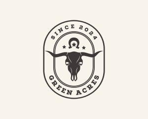 Western Skull Horn Ranch logo design