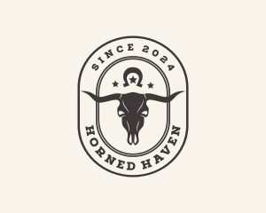 Western Skull Horn Ranch logo design