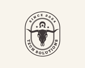 Steakhouse - Western Skull Horn Ranch logo design