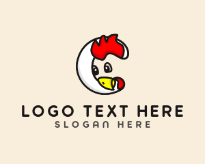 Fried Chicken - Chicken Rooster Farm logo design