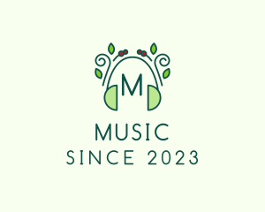  Musical Organic Headphones logo design