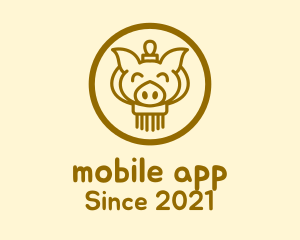 Cultural - Smiling Pig Lantern logo design