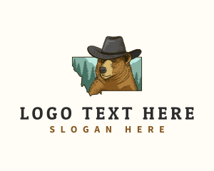 Map - Montana Bear Hat logo design