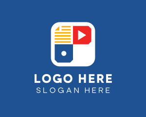 Video - Multimedia App Letter P logo design