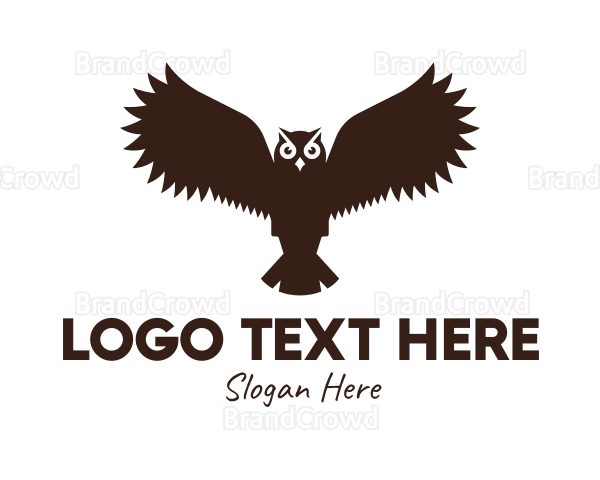 Brown Flying Owl Logo