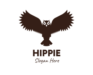 Brown Flying Owl Logo