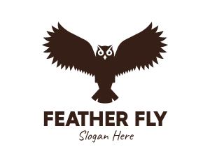 Brown Flying Owl logo design