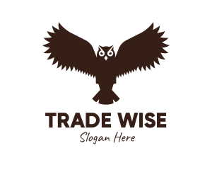 Brown Flying Owl logo design