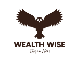 Brown Flying Owl logo design