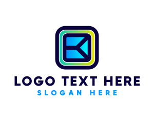Print Shop - Colorful Business Letter K logo design