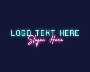Signage - Neon Bright Wordmark logo design