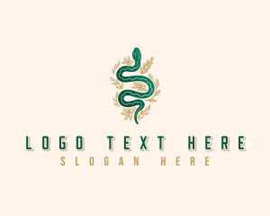 Snake - Snake Floral Boho logo design