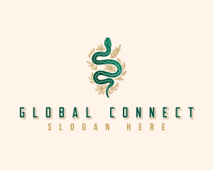 Snake Floral Boho Logo