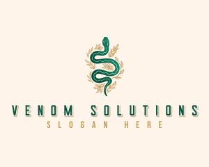 Snake Floral Boho logo design