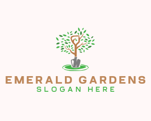 Gardening Plant Shovel logo design