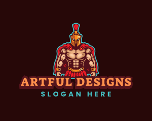 Spartan Muscle Gaming logo design