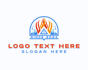 Cooling - Fire Ice HVAC logo design