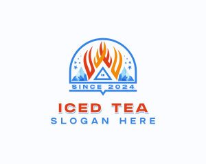 Fire Ice HVAC logo design