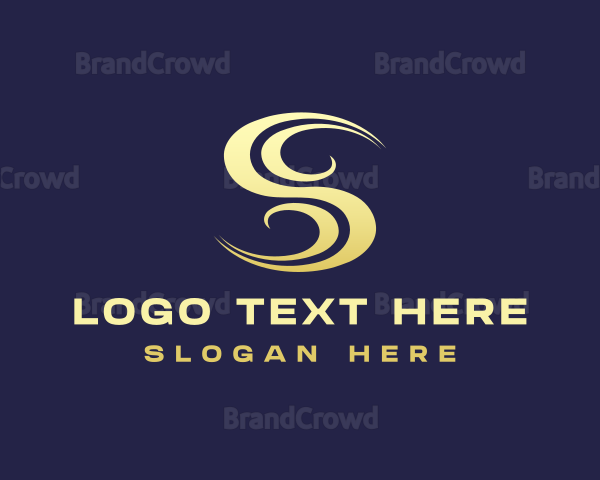 Modern Swoosh Network Letter S Logo
