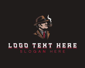 Mobster - Detective Smoking Inspector logo design