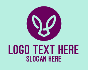 Hare - Purple Rabbit Ears logo design
