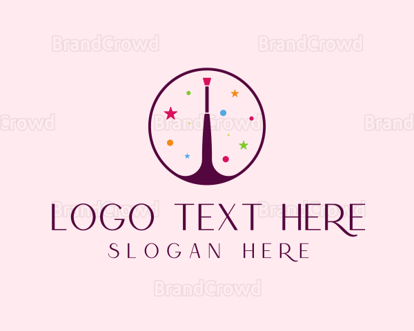 Colorful Makeup Brush Logo