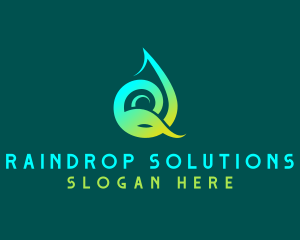 Drop - Aqua Drop Letter Q logo design