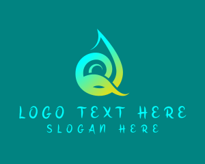 Pure - Aqua Drop Letter Q logo design