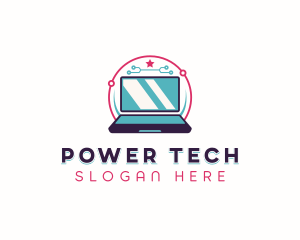 Elearning - Tech Network Laptop logo design