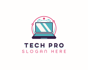 Pc - Tech Network Laptop logo design