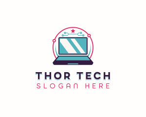 Tech Network Laptop logo design