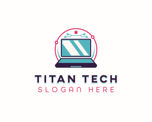 Tech Network Laptop logo design