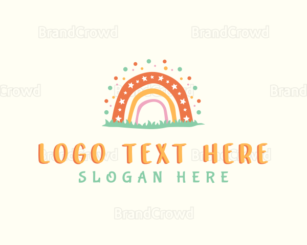 Boho Rainbow Daycare Logo