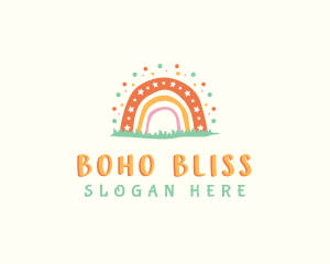 Boho Rainbow Daycare logo design