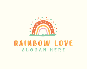 Boho Rainbow Daycare logo design