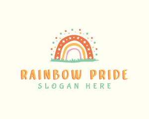 Boho Rainbow Daycare logo design