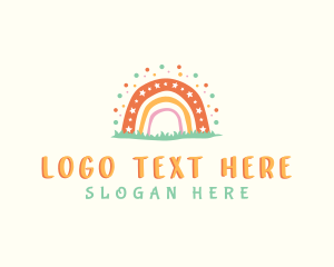 Boho Rainbow Daycare Logo