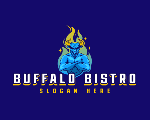 Buffalo - Buffalo Bull Fire logo design