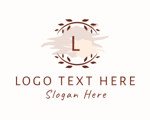 Herbal - Natural Garden Wreath logo design