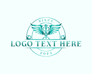 Healthcare Caduceus Clinic logo design