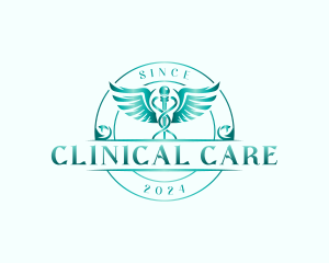 Healthcare Caduceus Clinic logo design