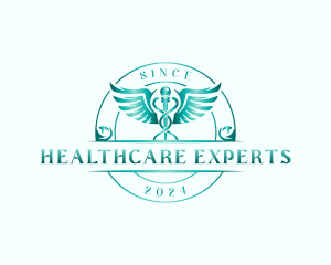 Healthcare Caduceus Clinic logo design