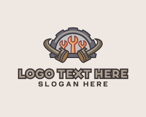 Cog - Piston Cog Wrench Mechanic logo design